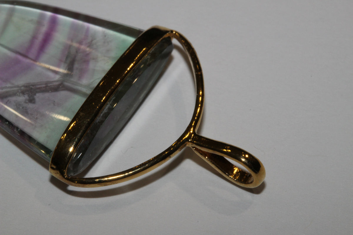 Fluorite Gold Plate Pendant