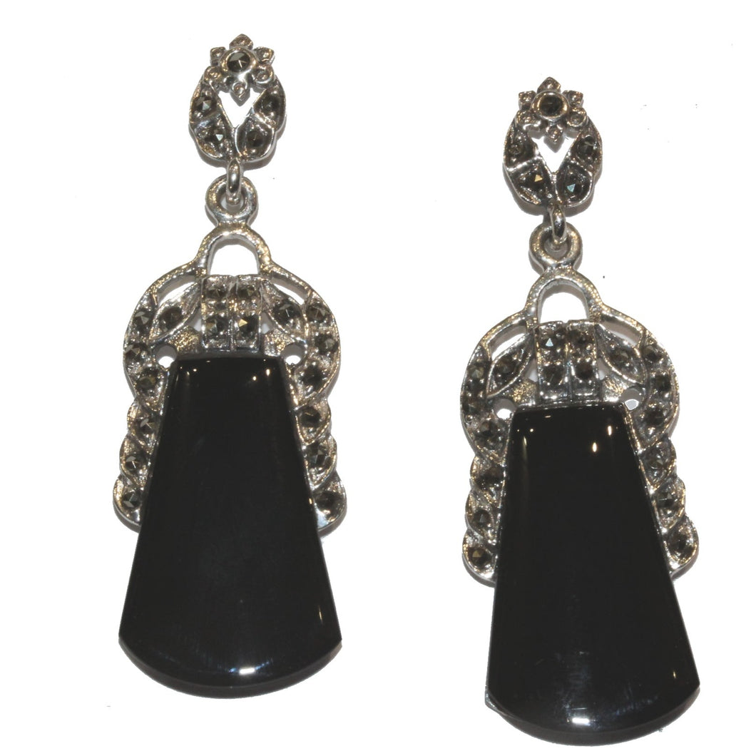 Onyx and Marcasite Drops