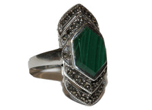 Malachite and Marcasite Ring
