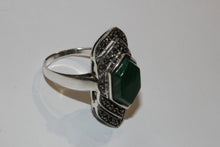 Malachite and Marcasite Ring