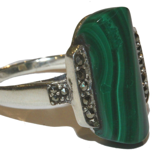 Malachite and Marcasite Ring