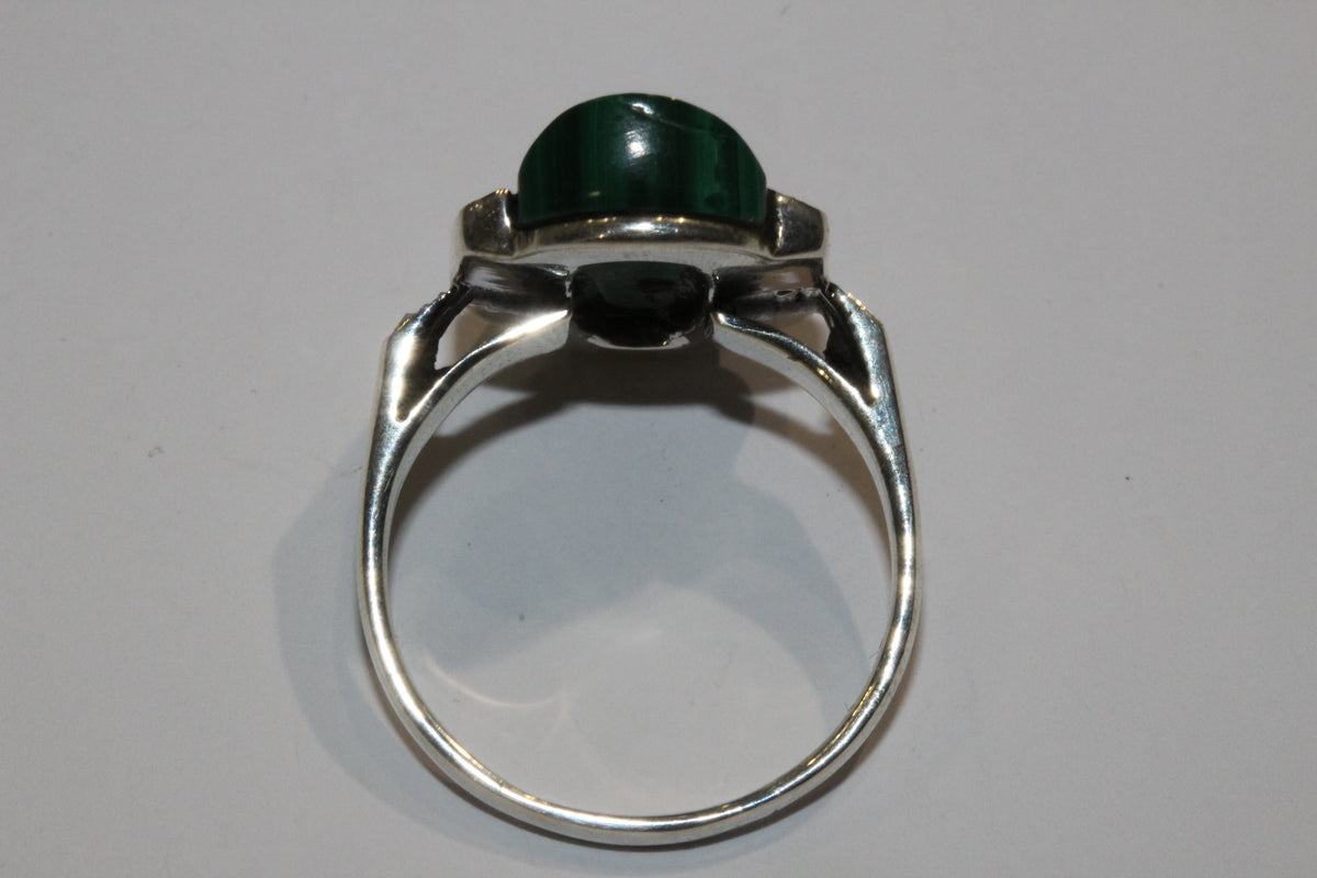 Malachite and Marcasite Ring