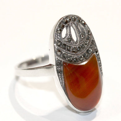 Marcasite and Carnelian Ring