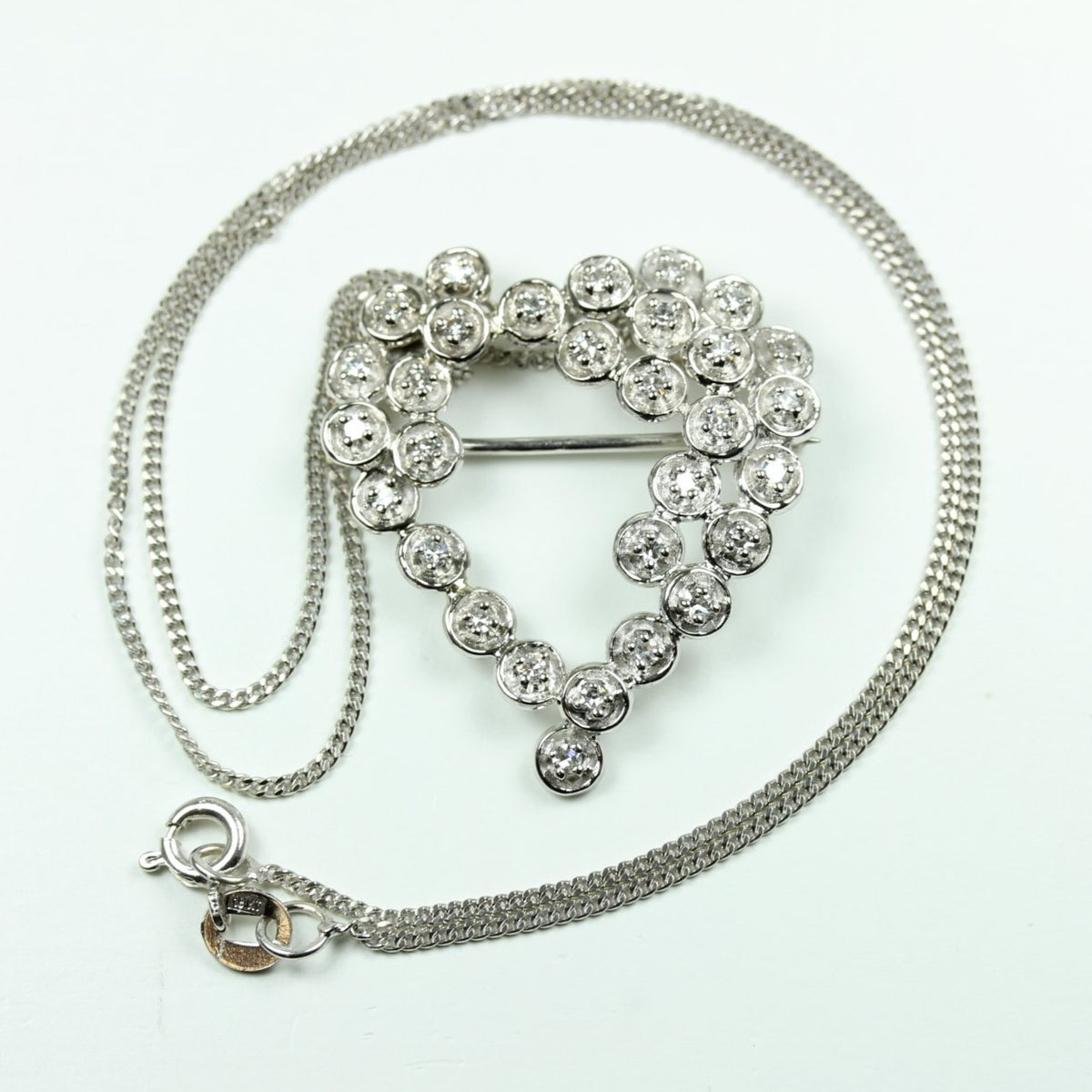 18ct White Gold Diamond Heart Pendant