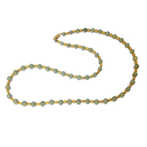 9ct Yellow Gold and Jadeite Beaded Necklace
