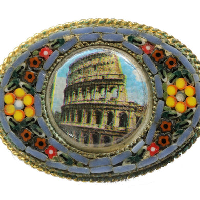Colosseum Italian Micro Mosaic Brooch