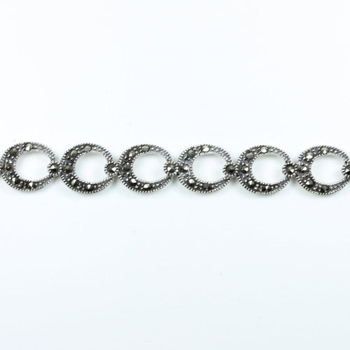 Sterling Silver Horseshoe Marcasite Bracelet