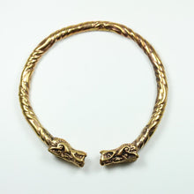 Brass Engraved Dragon Head Open Bangle