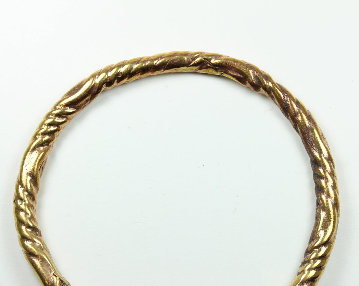 Brass Engraved Dragon Head Open Bangle