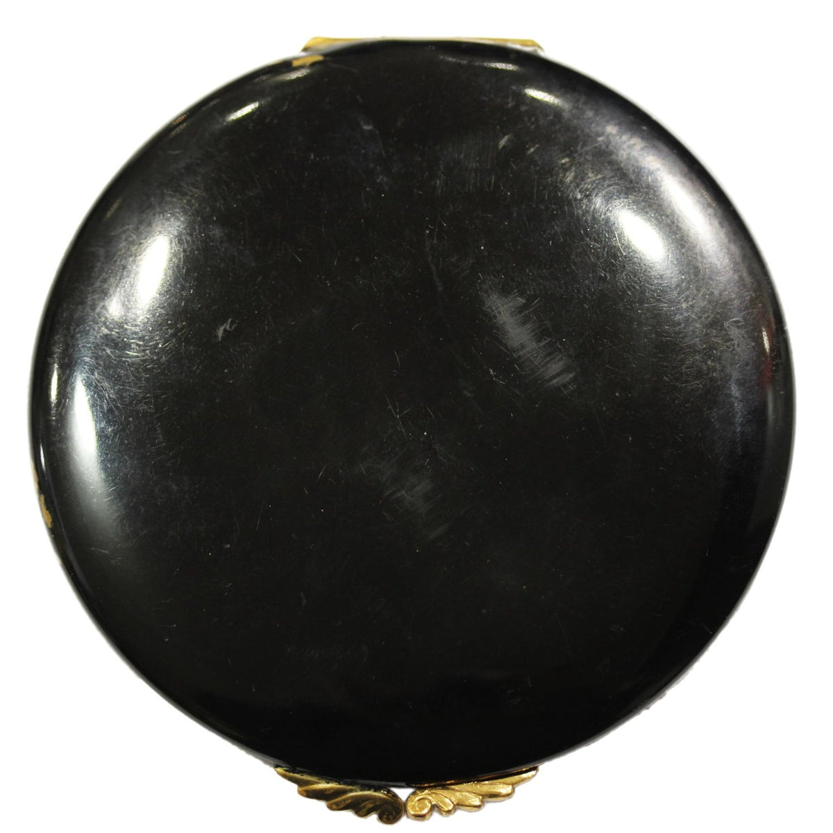 Vintage 1940's Large Black Enamel Compact