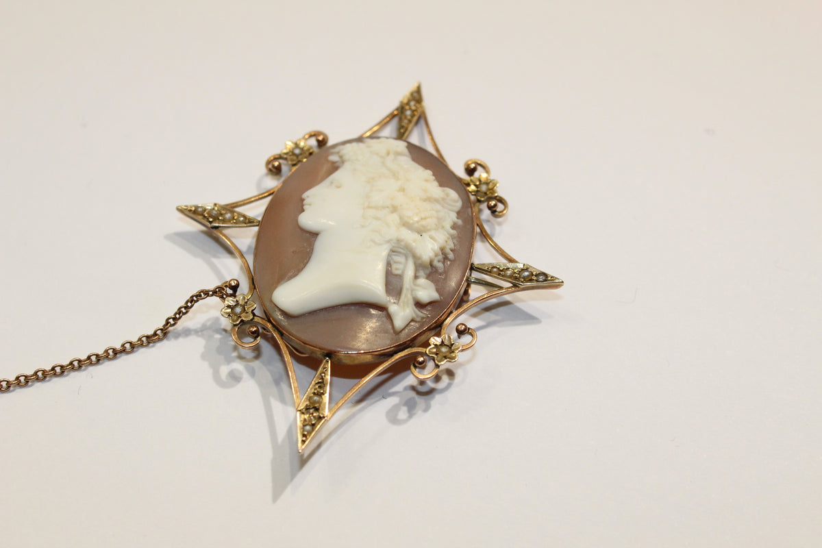 Georgian Seed Pearl Cameo