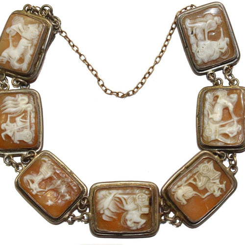 Victorian Silver Cameo Bracelet