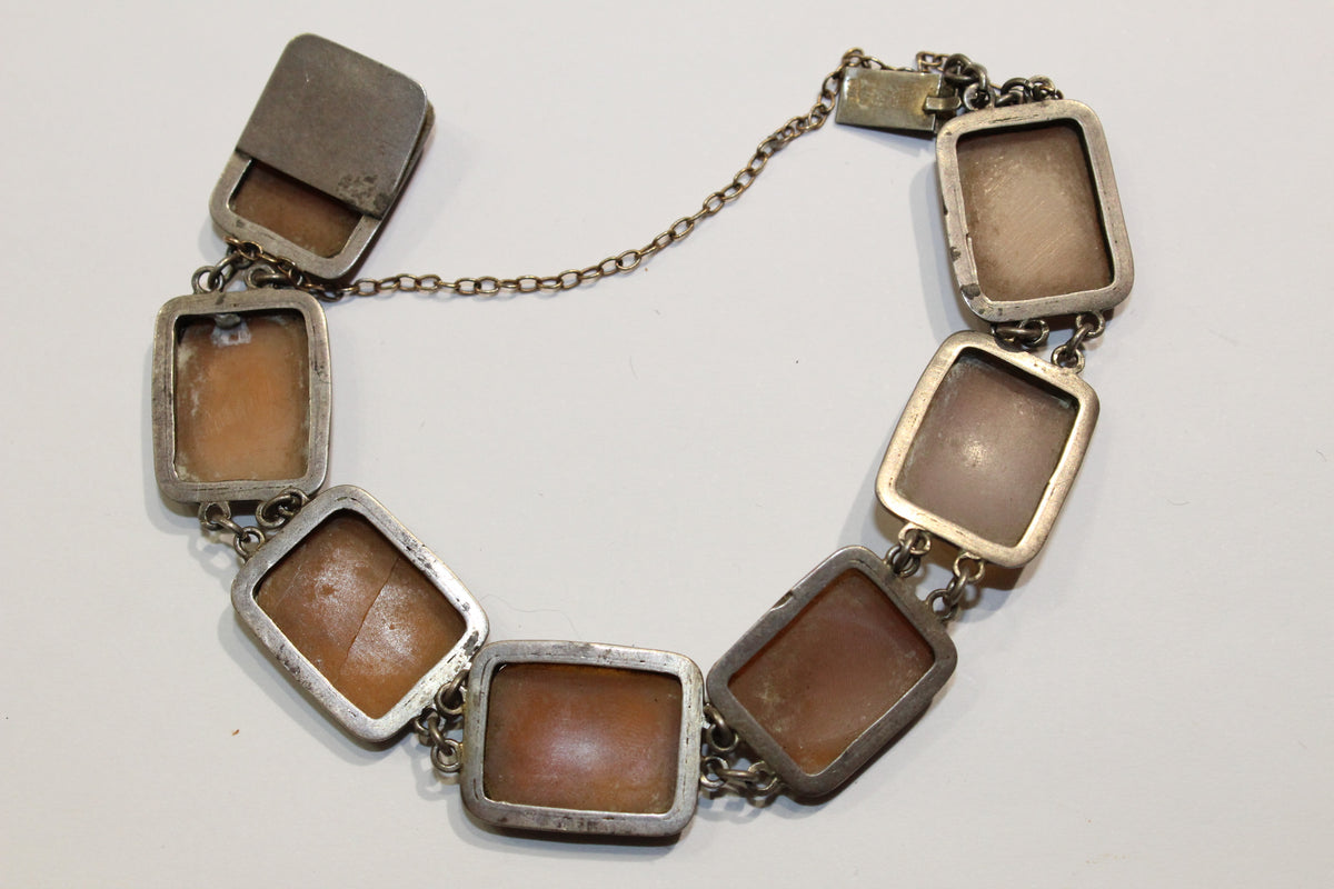 Victorian Silver Cameo Bracelet