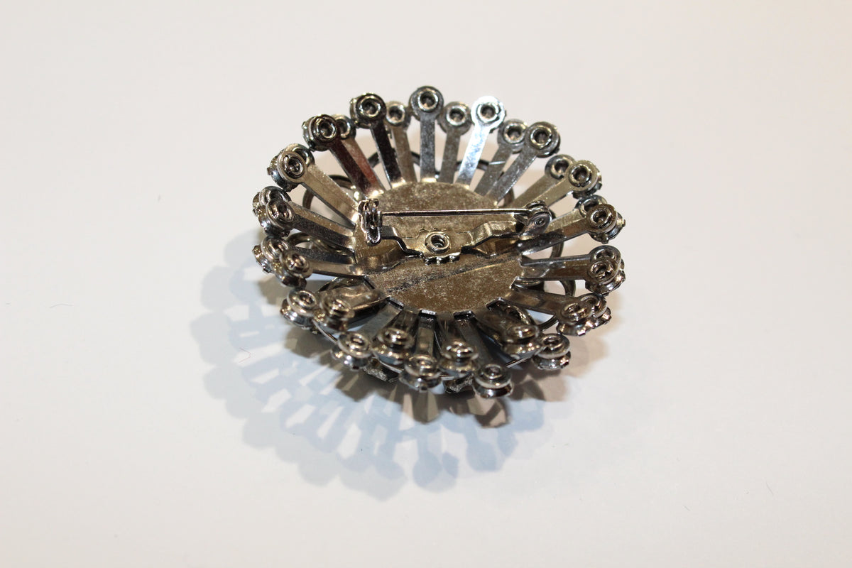 Vintage Retro Blue Crystal Brooch