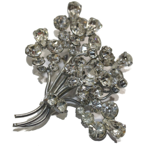 Vintage Foiled-Back Crystal Brooch