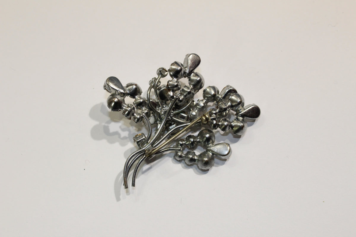Vintage Foiled-Back Crystal Brooch
