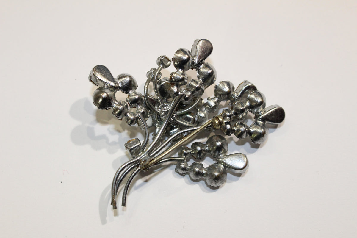 Vintage Foiled-Back Crystal Brooch