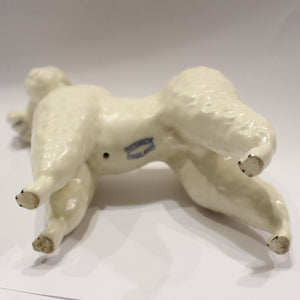 Vintage Beswick White Poodle Ceramic Figurine