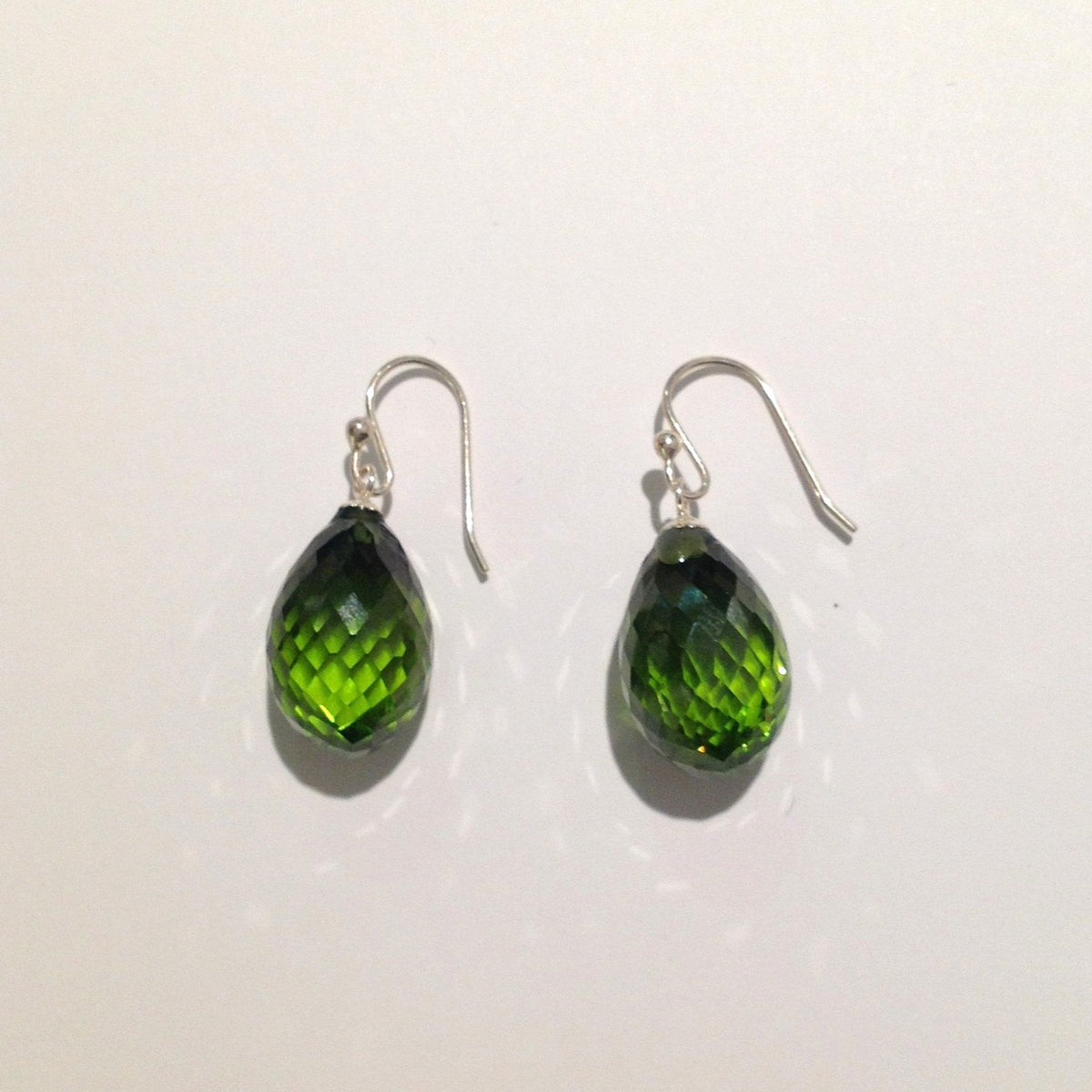 Green Crystal Briolette Earrings