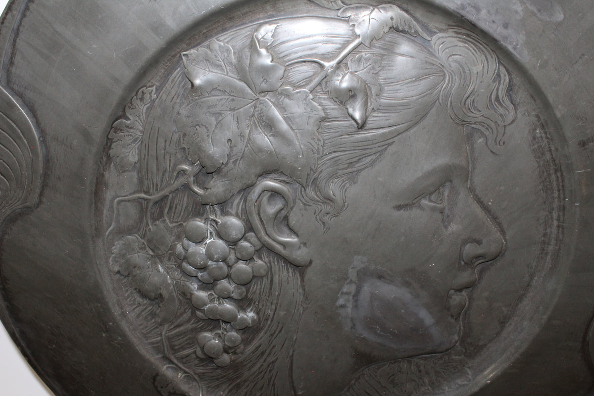 Antique Pewter Wall Plate