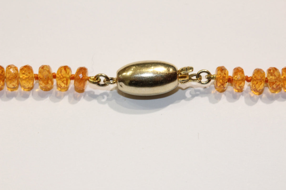 Faceted Mandarin Garnet Necklace