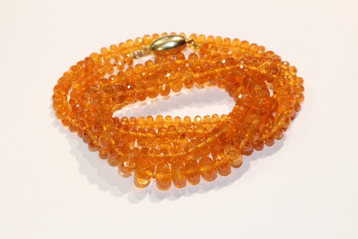 Faceted Mandarin Garnet Necklace