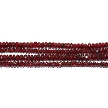 9ct Yellow Gold Ruby Graduated Extra Long Beaded Necklace