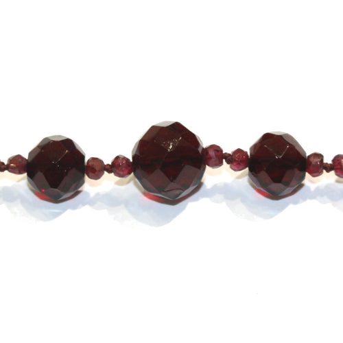 Faceted Graduated Garnet Necklace