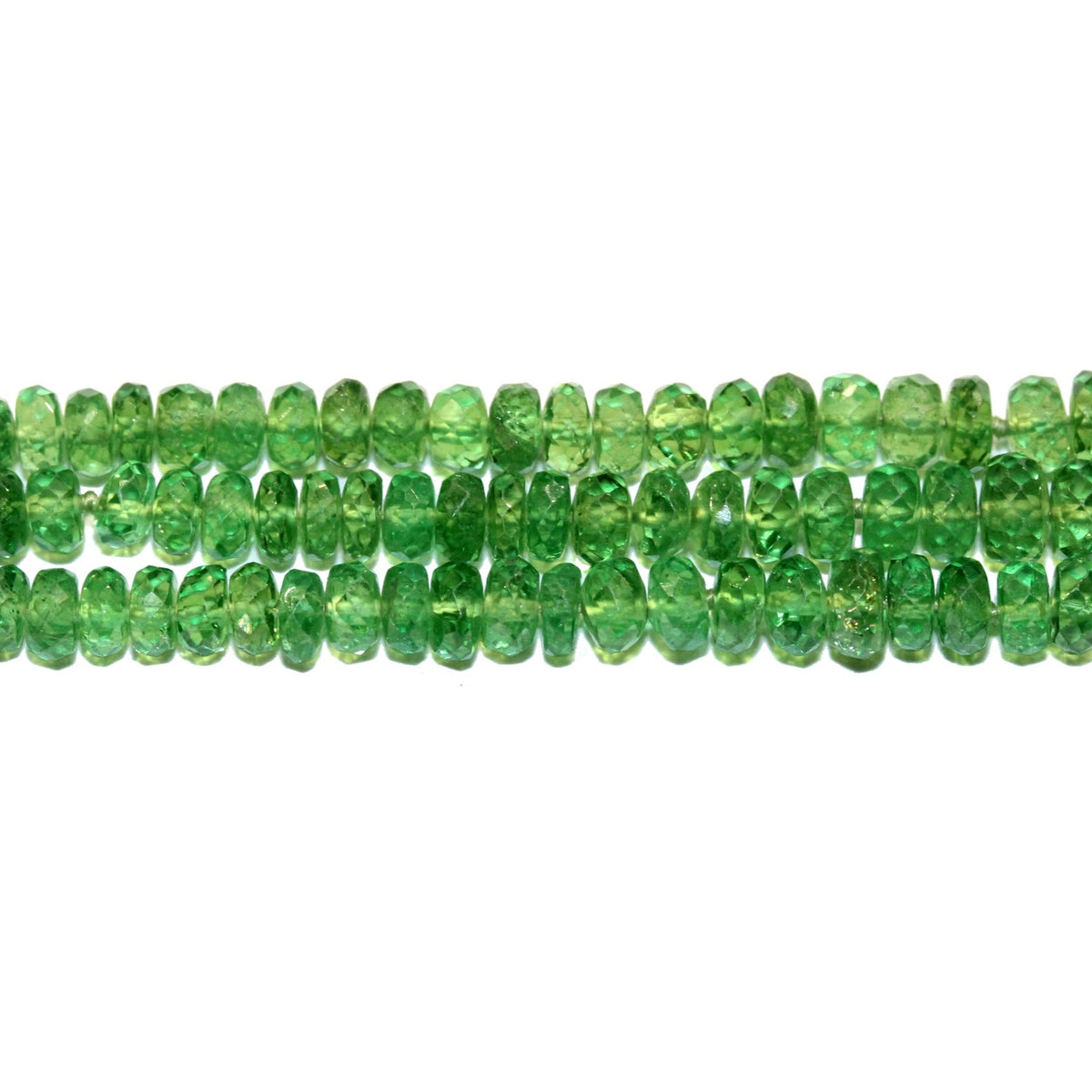 Natural 3 Strand Faceted Tsavorite Garnet Necklace