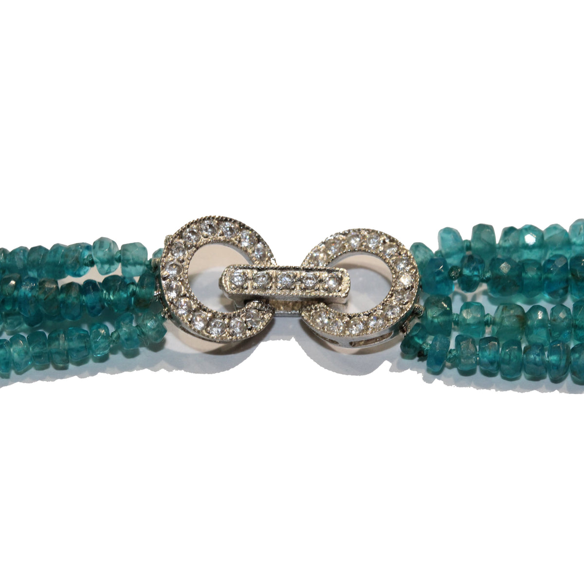 Blue Apatite Graduated Multi-Strand Beaded Necklace