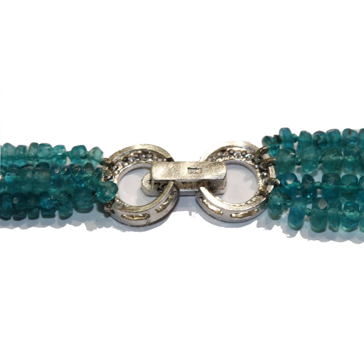 Blue Apatite Graduated Multi-Strand Beaded Necklace