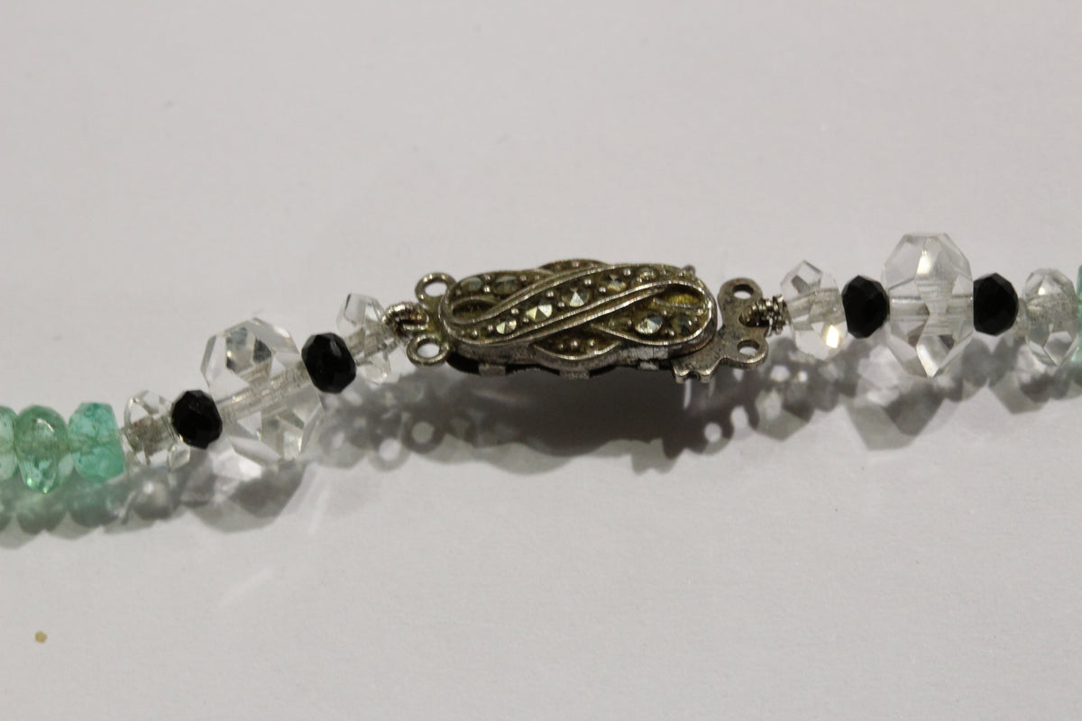 Colombian Emerald and Crystal Necklace