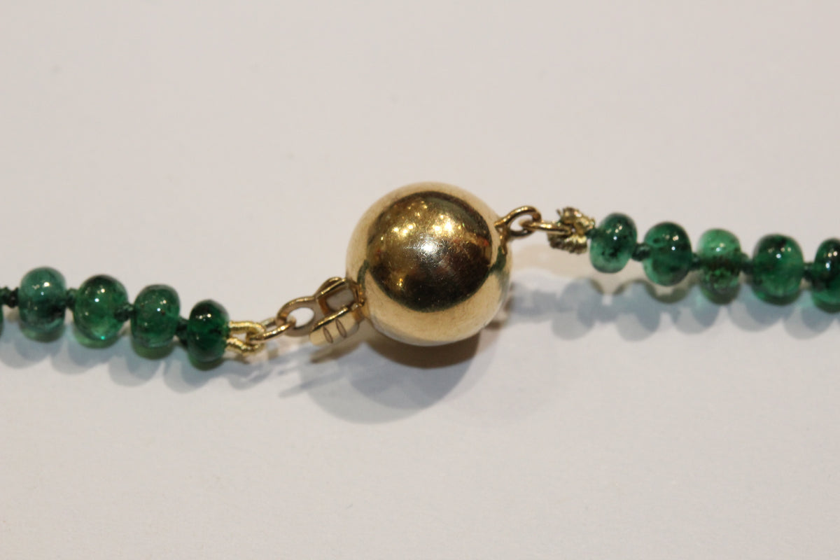 Graduated Forest Green Emerald Necklace
