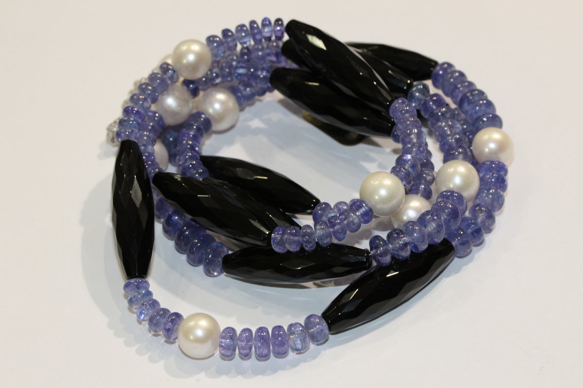 Tanzanite, Pearl and Spinel Necklace