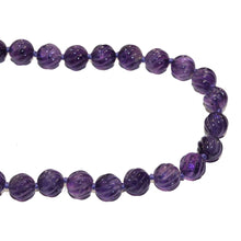 Carved Amethyst Opera Length Beaded Necklace