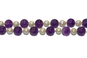 Vintage Amethyst and Pearl Beaded Necklace