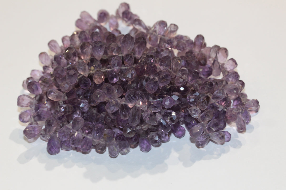 Faceted Drop Amethyst Necklace