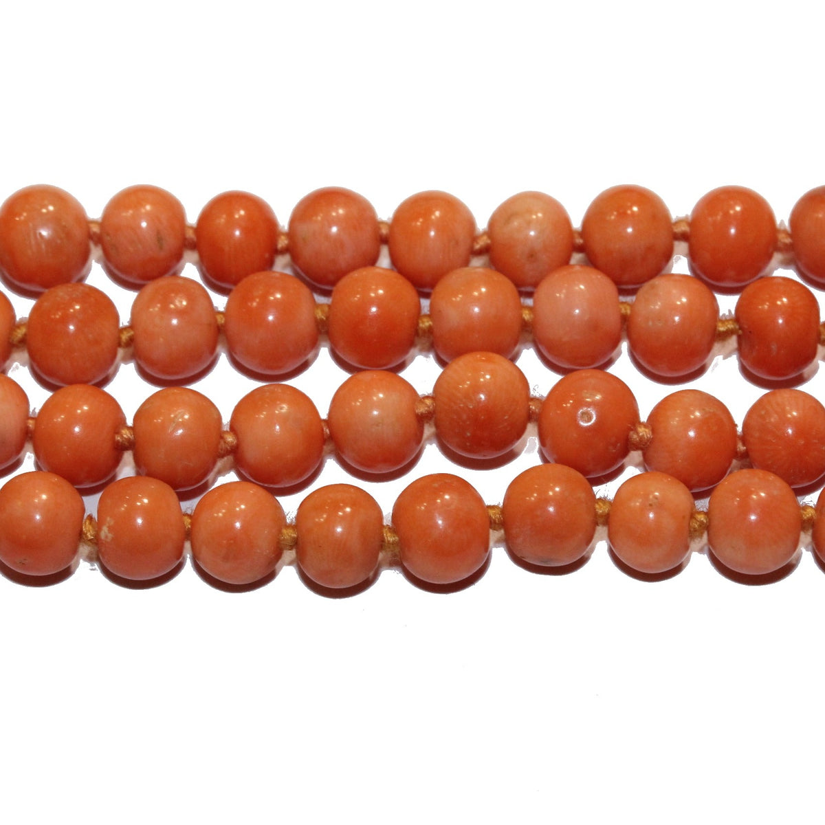 Extra Long Orange Coral Necklace