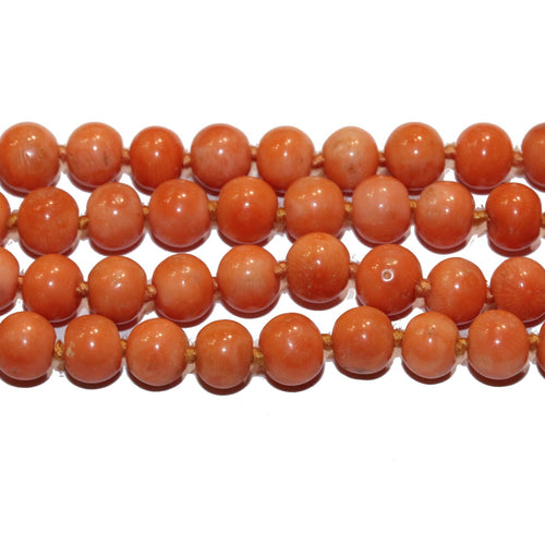 Extra Long Orange Coral Necklace