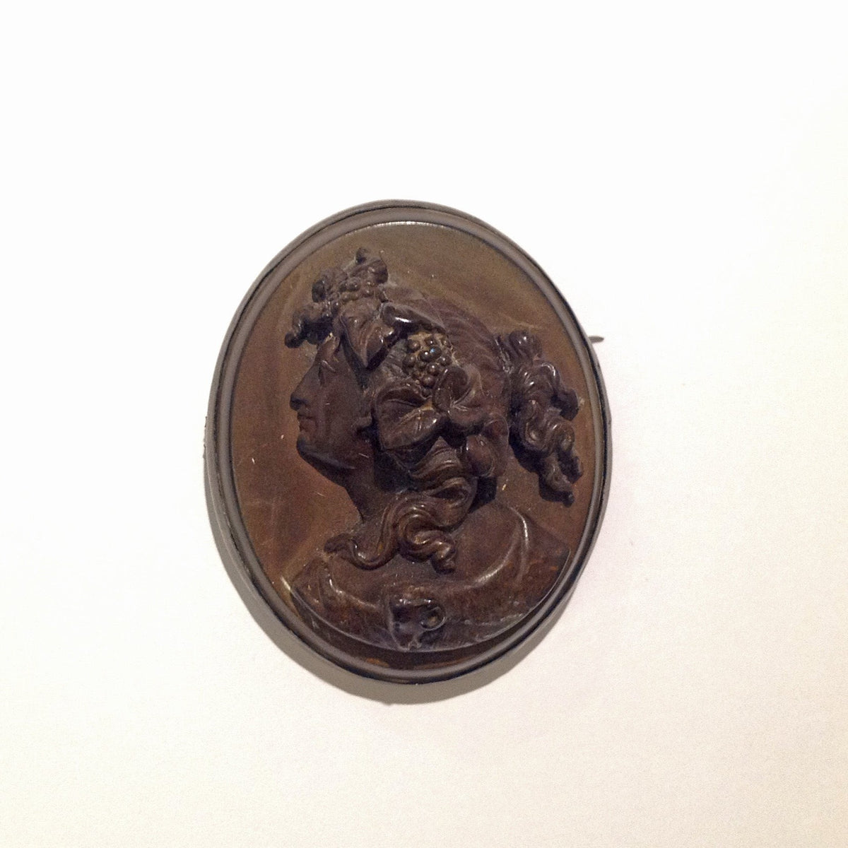 Large Vulcanite Silver Cameo