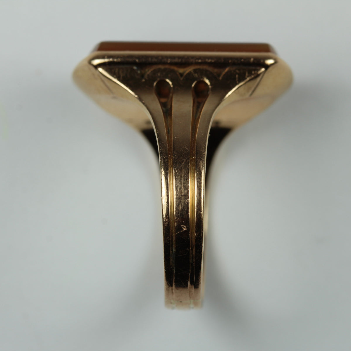 Antique 18ct Rose Gold Sardonyx Mens Signet Ring