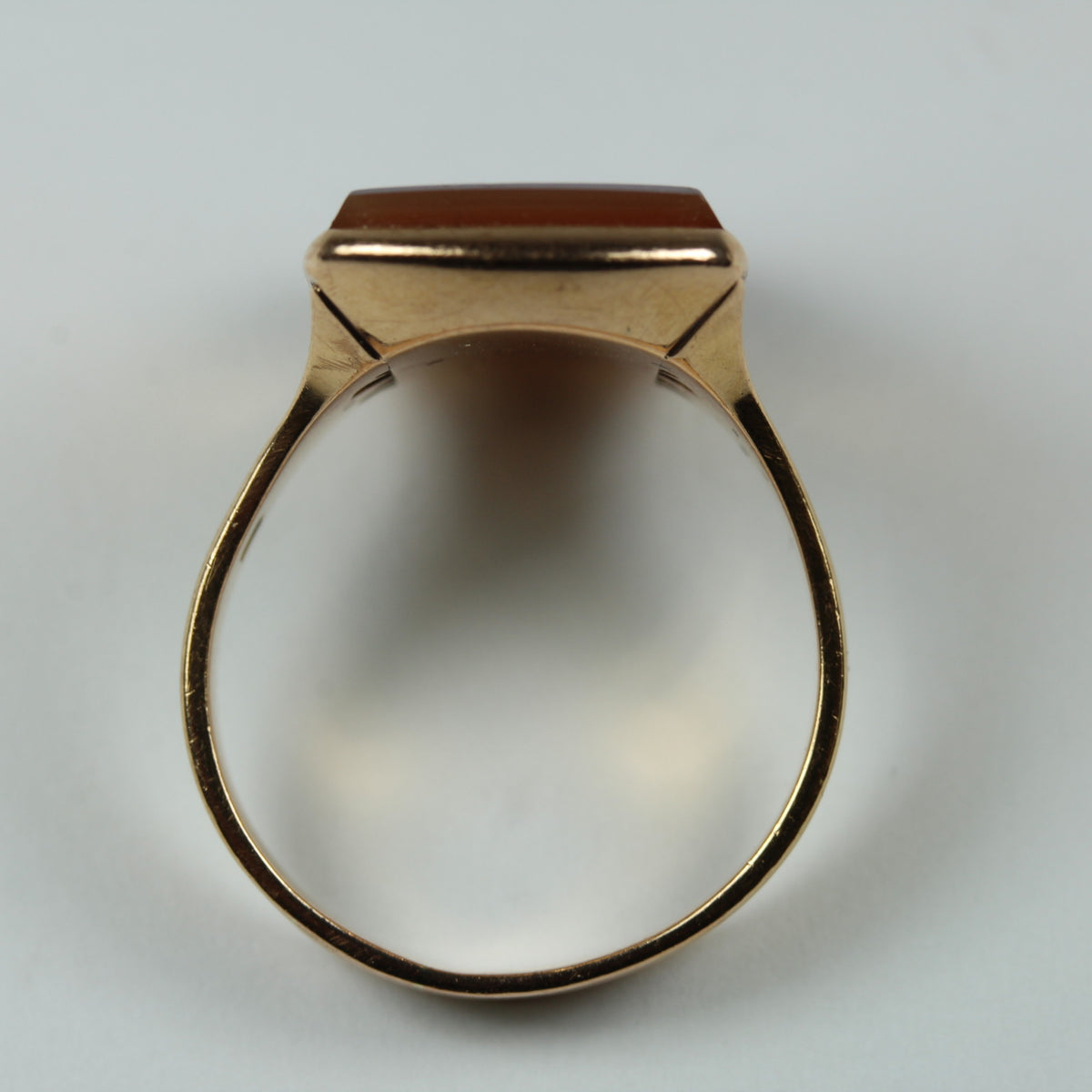 Antique 18ct Rose Gold Sardonyx Mens Signet Ring