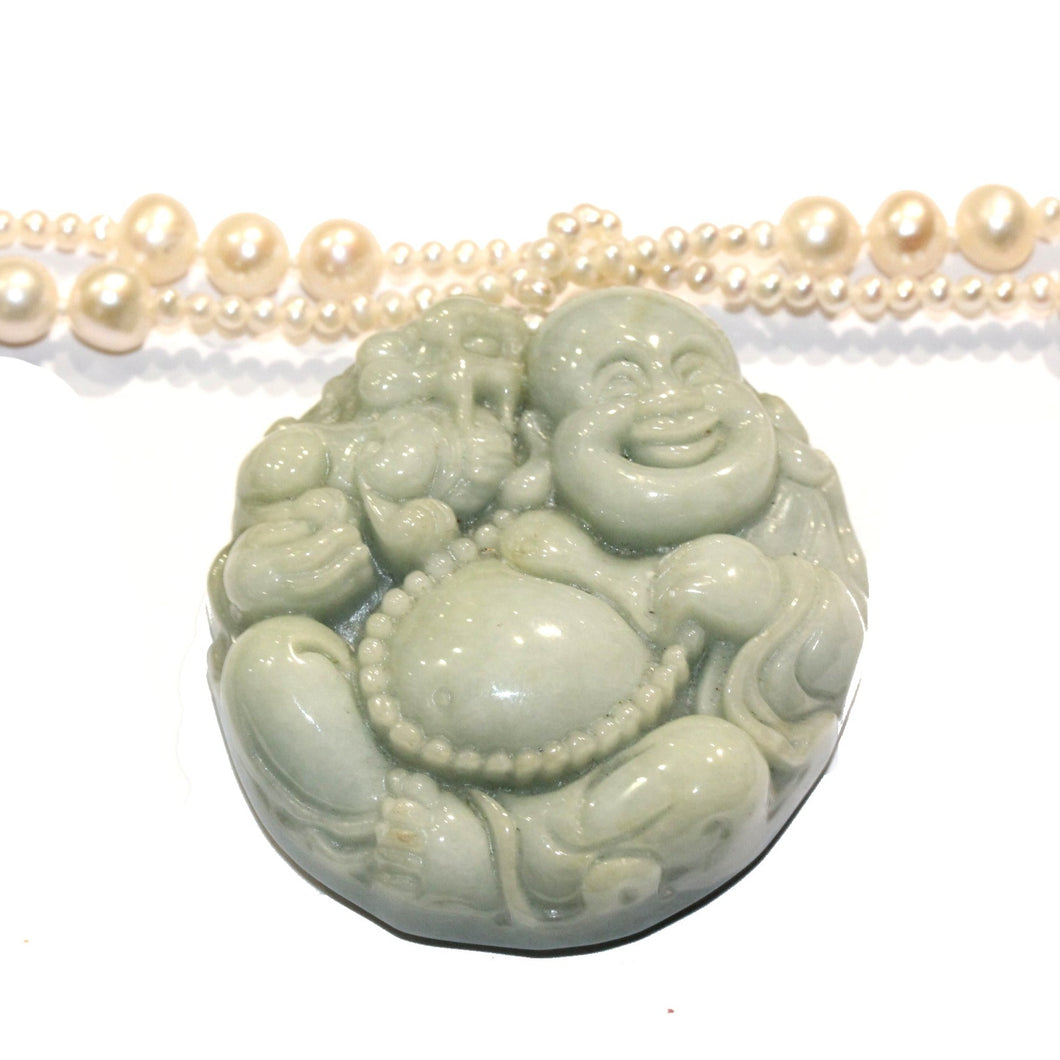 Jadeite and Pearl Buddha Necklace