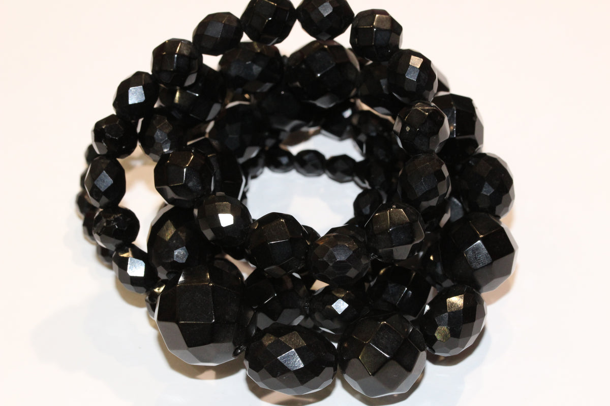 Faceted Victorian Whitby Jet Necklace