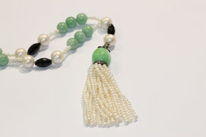Chrysoprase, Pearl and Spinel Necklace