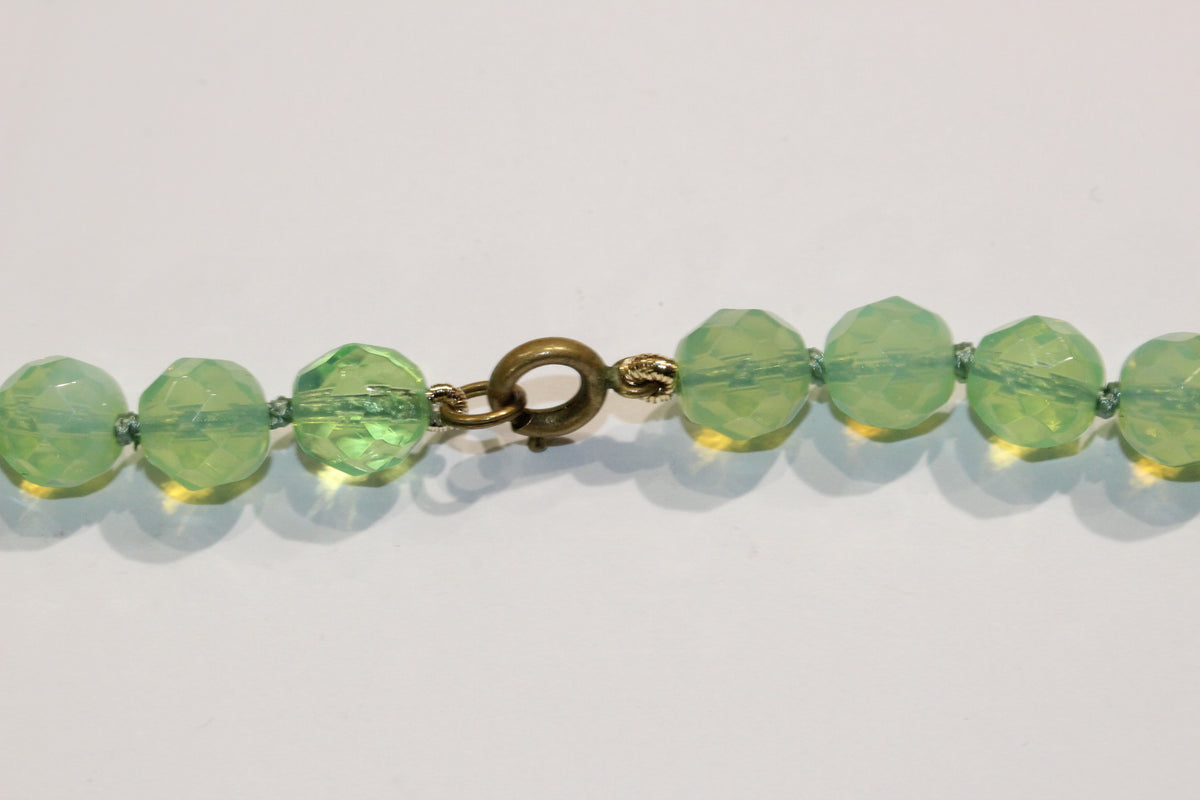 Vintage Vaseline Glass Necklace
