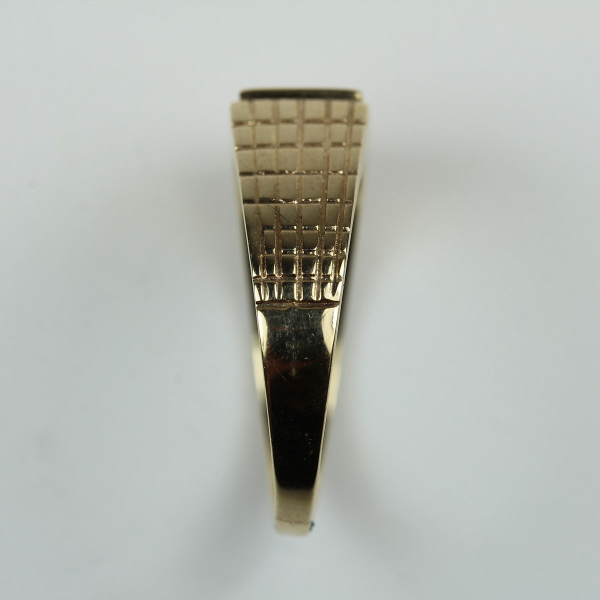 Vintage 9ct Yellow Gold Gypsy Set Diamond Signet Ring