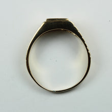 Vintage 9ct Yellow Gold Gypsy Set Diamond Signet Ring