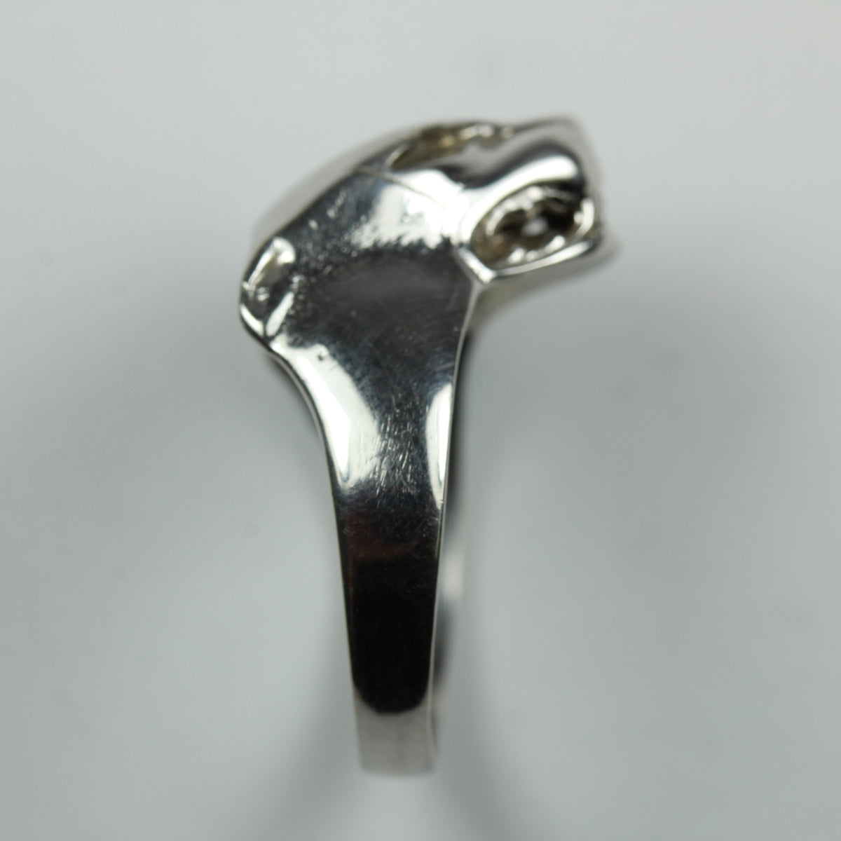 9ct White Gold Panther Mens Ring