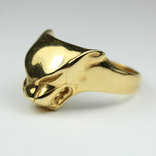 9ct Yellow Gold Panther Mens Ring